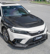 Honda Civic 11th Gen FE1 FE2 FE4 2022-ON with Aftermarket Parts - Front Lip Splitter Carbon Fiber / FRP from CMST Tuning